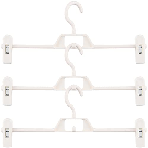 Cabilock Clip Hangers 10Pcs Pants Hangers with Adjustable Clips Hooks Plastic Clothes Hangers Space Saving Stackable Skirt Hangers with for Pants Trousers Dress Skirts Jeans Pants Hangers