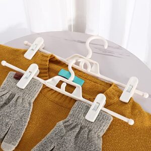 Cabilock Clip Hangers 10Pcs Pants Hangers with Adjustable Clips Hooks Plastic Clothes Hangers Space Saving Stackable Skirt Hangers with for Pants Trousers Dress Skirts Jeans Pants Hangers