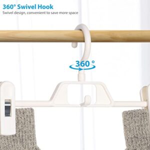 Cabilock Clip Hangers 10Pcs Pants Hangers with Adjustable Clips Hooks Plastic Clothes Hangers Space Saving Stackable Skirt Hangers with for Pants Trousers Dress Skirts Jeans Pants Hangers