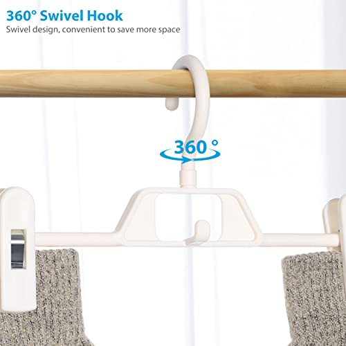 Cabilock Clip Hangers 10Pcs Pants Hangers with Adjustable Clips Hooks Plastic Clothes Hangers Space Saving Stackable Skirt Hangers with for Pants Trousers Dress Skirts Jeans Pants Hangers