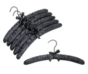 only hangers black satin padded hangers - pack of (6)