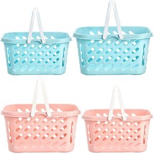 hedume set of 4 plastic organizer storage baskets with handles, portable shower caddy basket, portable organizer bins for bathroom, dorm, kitchen, bedroom