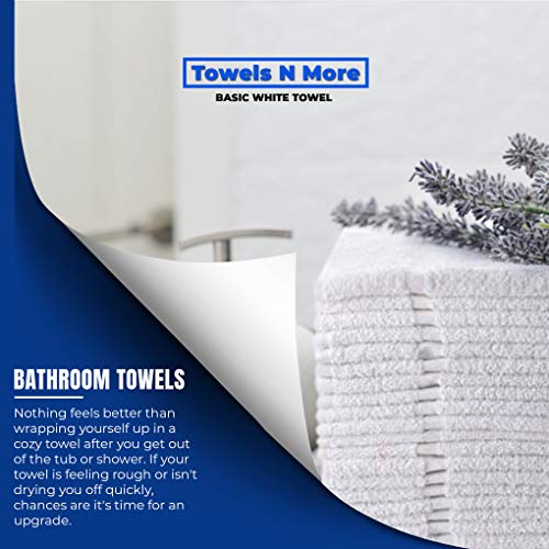 Towels N More 24 Basics White 16x27 100% Cotton Loop Hand Towels Salon/Gym/Hotel Super use Absorbent Best for Bathroom, Kitchen, Home or Commercial use Towels (24)