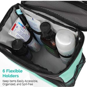 TERRA HOME Shower Caddy Portable - Travel Shower Caddy - Shower Bag - Large Capacity, Quick Dry and Water Resistant with Metal Hook - Shower Caddy Hanging for Gym and Travel (Aqua)