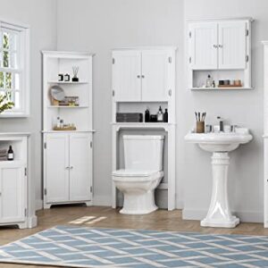 UTEX Bathroom Cabinet Wall Mounted, Wood Hanging Cabinet, Wall Cabinets with Doors and Shelves Over The Toilet for Bathroom,White