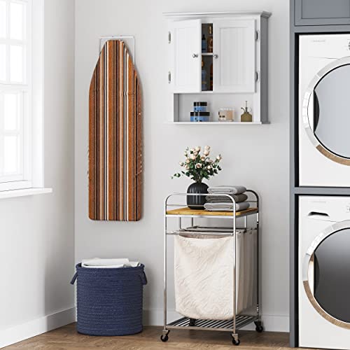 UTEX Bathroom Cabinet Wall Mounted, Wood Hanging Cabinet, Wall Cabinets with Doors and Shelves Over The Toilet for Bathroom,White