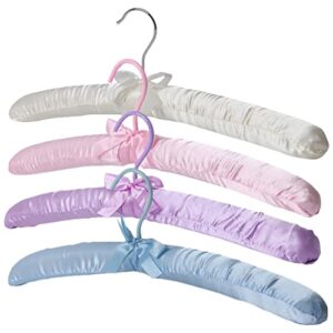 besportble 4pcs satin padded hangers satin hangers with with metal hook anti slip sponge satin cushioned hangers for sweaters dresses coats