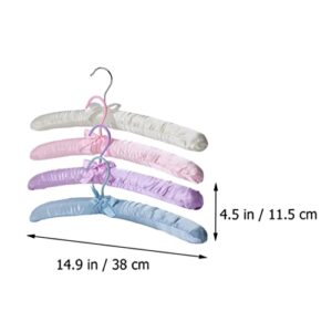 BESPORTBLE 4pcs Satin Padded Hangers Satin Hangers with with Metal Hook Anti Slip Sponge Satin Cushioned Hangers for Sweaters Dresses Coats