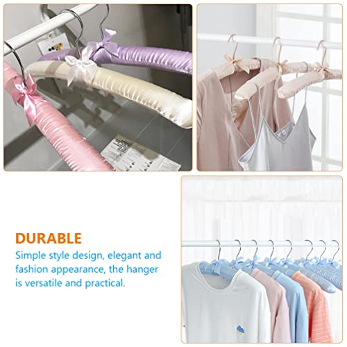 BESPORTBLE 4pcs Satin Padded Hangers Satin Hangers with with Metal Hook Anti Slip Sponge Satin Cushioned Hangers for Sweaters Dresses Coats