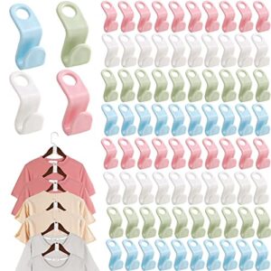 clothes hanger connector hooks 100 pcs, hanger extender clips, thicken, load 30 pounds,cascading hangers space saving organizer for heavy duty clothes closet plastic mini cascading connection hooks