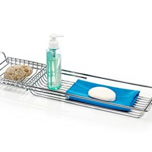 Home Intuition Stainless Steel Expandable Shower Bathtub Tray Over The Clawfoot Tub Bath Caddy