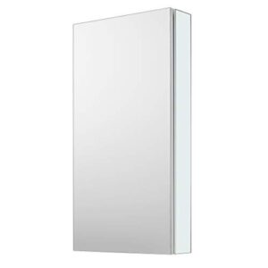 sunrosa aluminum bathroom medicine cabinet with mirror door, 16"×20" bathroom mirror cabinet,wall-mountable and recessed-in mirror cabinet, 1 door medicine cabinet organizer