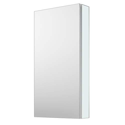 Sunrosa Aluminum Bathroom Medicine Cabinet with Mirror Door, 16"×20" Bathroom Mirror Cabinet,Wall-mountable and Recessed-in Mirror Cabinet, 1 Door Medicine Cabinet Organizer