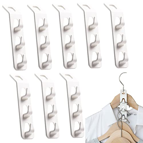 UgyDuky Plastic Connector Hooks Clothes Hanger Connector Hooks for Hanger Stacking Use Save Wardrobe Space Space Saving Hangers Hooks Closet Organizer for Clothes Closet (8 Pack Multi-Layer)