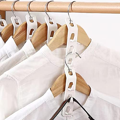 UgyDuky Plastic Connector Hooks Clothes Hanger Connector Hooks for Hanger Stacking Use Save Wardrobe Space Space Saving Hangers Hooks Closet Organizer for Clothes Closet (8 Pack Multi-Layer)