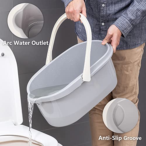JiatuA Large Portable Mop Bucket, Cleaning Supplies Organizer Shower Caddy Basket with Handle for Bedroom, Kitchen, Camping, College Dorm, Tailgating, Car Wash, Outdoor, Garden, Garage, Tool