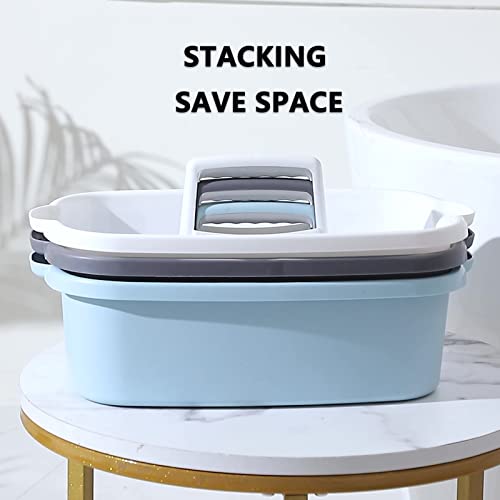 JiatuA Large Portable Mop Bucket, Cleaning Supplies Organizer Shower Caddy Basket with Handle for Bedroom, Kitchen, Camping, College Dorm, Tailgating, Car Wash, Outdoor, Garden, Garage, Tool