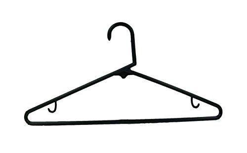 THE UM24 Light Weight Plastic Adult Cloth Hangers Black – 16 Ct.