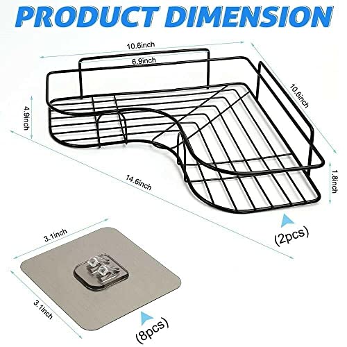 2x Corner Shower Shelf Bathroom Storage Holder Organizer Triangular Rack Shower Bathroom organizer Shelves Shelf Shower shelf Shower organizer Bathroom shelves Shower rack