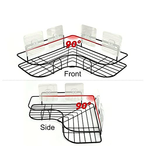 2x Corner Shower Shelf Bathroom Storage Holder Organizer Triangular Rack Shower Bathroom organizer Shelves Shelf Shower shelf Shower organizer Bathroom shelves Shower rack