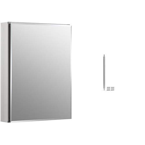 Kohler K-CB-CLC2026FS Frameless 20 inch x 26 inch Aluminum Bathroom Medicine Cabinet; Recess or Surface Mount and NA Medicine Cabinet Joining Kit