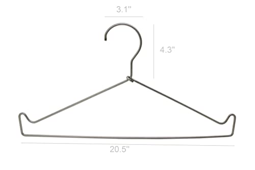 FixtureDisplays® Stainless Steel Strong Metal Wire Hangers Clothes Hangers Everyday Hangers 15653