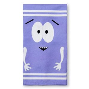 south park towelie hand towel - 24-inch blue cotton bath & kitchen towels - absorbent soft face wash cloth, tea towel - fun novelty bathroom decor - south park collectibles - kid, tv series fan gift
