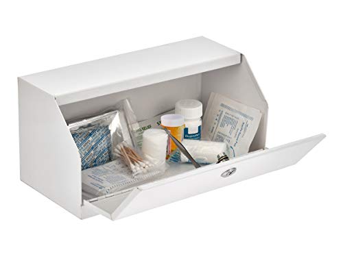 AdirMed Locking Drug Cabinet (White) Medicine Cabinet with Pull-Out Shelf & Document Pocket (White) Bundle