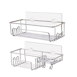 mungsiii 2 pack shower racks for inside shower,no rust adhesive stainless steel shower caddy,soap,razor and shampoo holder for bathroom shower organizer