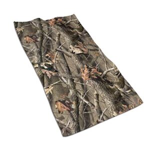 hunting autumn camo hand towels 15.7x27.5 inches microfiber soft face towels, super absorbent and quick drying towel for bath, hand, face, gym and spa