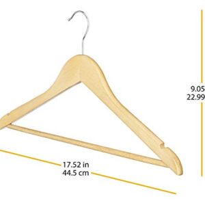 Whitmor Natural Grade Wood Suit Hangers, Set of 36