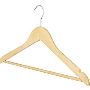 Whitmor Natural Grade Wood Suit Hangers, Set of 36