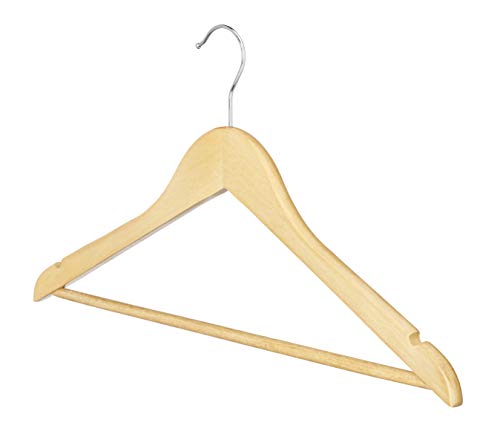 Whitmor Natural Grade Wood Suit Hangers, Set of 36