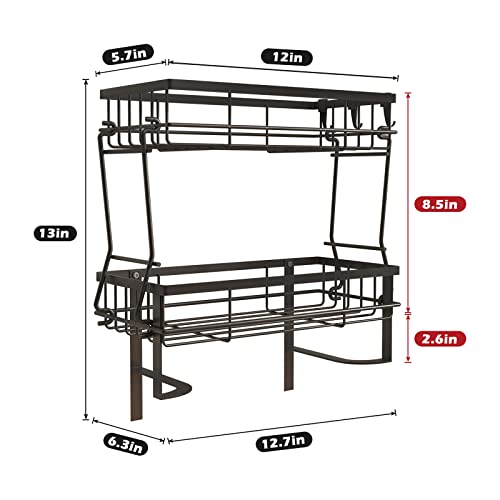 BriCabel Over The Toilet Storage - Bathroom Organizer Over Toilet, Multifunctional Toilet Storage Shelf, No Drilling Design Bathroom Toilet Rack for Small Spaces(Black, 2-Tier)