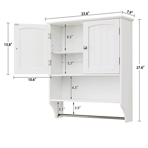 Iwell Wall Bathroom Cabinet with Shelf, Medicine Cabinet with Doors & Bathroom Floor Cabinet with 2 Drawers