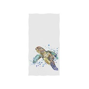 vikko towels hand washcloths 30x15 inch washcloths polyester fingertip towel with single-sided printing (sea turtle)