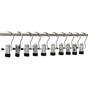 haizluop metal clip hangers,10 pack laundry hooks with clips, multi functional space saving boot hangers for tall boots, jeans, food packages,towels, chrome