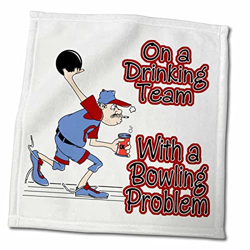 3dRose - Dooni Designs Sports and Hobbies Designs - Funny On Drinking Team with Bowling Problem Humor Sports Design - Towels (twl-116317-3)