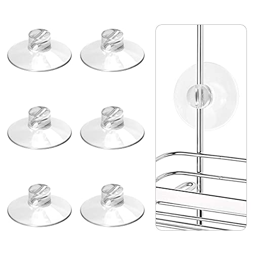 YeeBeny 6Pcs Shower Caddy Connectors Suction Cups for Bathroom, Heavy Strength Large Suction Cups Without Hooks, Replacement Suction Cups Compatible with Zenna Home, Simple Houseware, GeekDigg