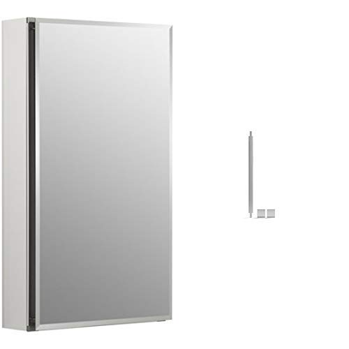 Kohler K-CB-CLC1526FS Frameless 15 inch x 26 inch Aluminum Bathroom Medicine Cabinet; Recess or Surface Mount and NA Medicine Cabinet Joining Kit