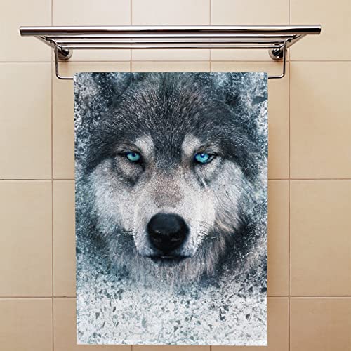 Bath Hand Kitchen Towels Wolf Dish Towel Washcloth 2 Pack Soft Quick Dry Super Absorbent Bathroom