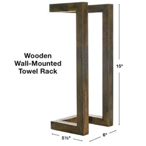 Wooden Wall-Mounted-Towel Rack (Pack of 1)