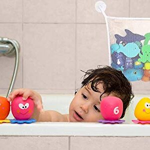 Alayna (TM) Bath Toy Organizer Baby Toy Holder for Tub Quick Dry Mesh Net Bag Bathtub Storage for Kids Bathroom Shower Caddy Container for Toddlers - 2 Strong Suction Cup Hooks