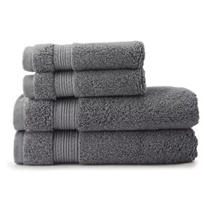 Charisma Luxury Towels, 4 Piece Set 2 Hand Towels and 2 Wash Cloths, Gunmetal Grey