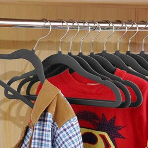 Topeakmart Premium Velvet Hangers Heavy Duty Clothes Hook Swivel 360-Ultra Thin, 100 Pack Gray