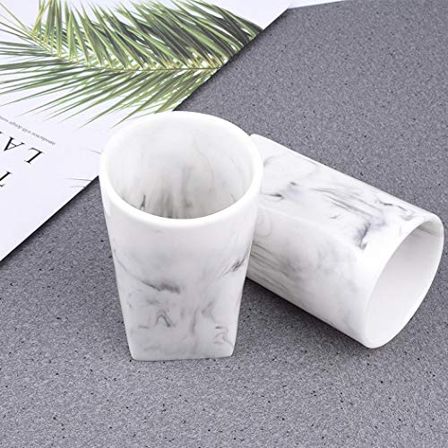 Bathroom Accessories Set, Faux Marble 4Piece Complete Resin Bath Accessories Set with Soap Dispenser, Toothbrush Cup, Tray Gift Set Luxury Bath Accessory