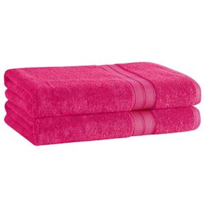 cannon 70% cotton 30% bamboo hand towels (18" l x 30" w), 550 gsm, super absorbent, breathable, ultra soft (2 pack, fuchsia)