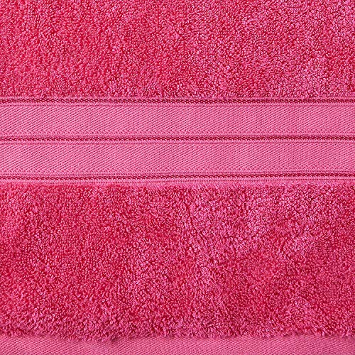 CANNON 70% Cotton 30% Bamboo Hand Towels (18" L x 30" W), 550 GSM, Super Absorbent, Breathable, Ultra Soft (2 Pack, Fuchsia)