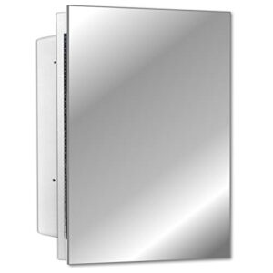 mirrors and more 16" x 22" medicine cabinets for bathroom with mirror - frameless pencil edge, recessed, modern home décor, polish edge, adjustable shelves