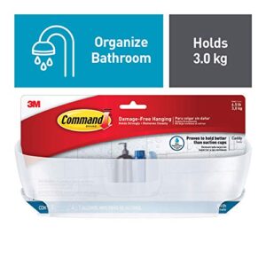 command 3m 4.75 in. h x 4.625 in. w x 11.375 in. l clear frosted shower caddy